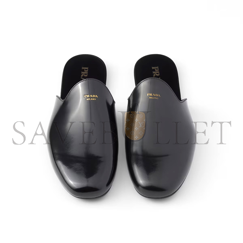 PRADA BRUSHED LEATHER SLIPPERS 2S2986 PRADA BRUSHED LEATHER SLIPPERS 2S2986
